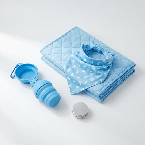 Chilly Paws Complete Cool Down Kit - mat, bandana, travel bottle, and paw balm